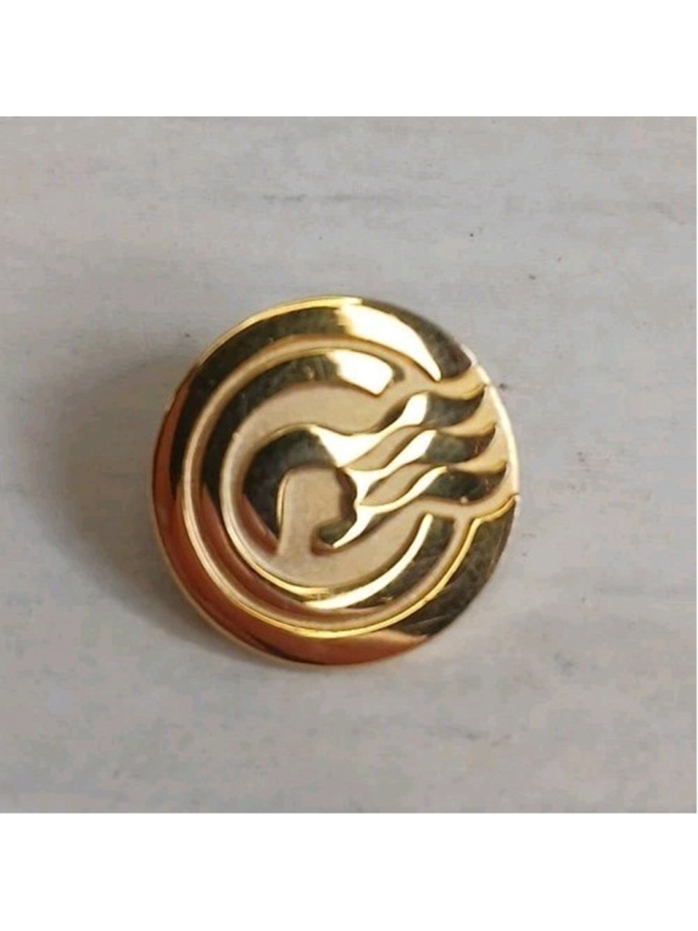 Princess Cruises Logo Lapel Pin Gold Tone Circle VTG